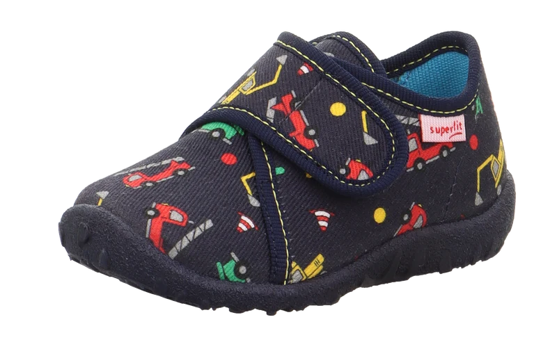 SUPERFIT Hausschuh SPOTTY 9246-813 - dunkelblau / Baufahrzeuge