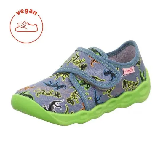 SUPERFIT Hausschuh BUBBLE 6273-842 - jeans / grün / Dinos