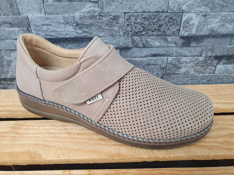 Damen Axel Comfort Leder Hallux Gesundheitsschuhe Klett Weite H
