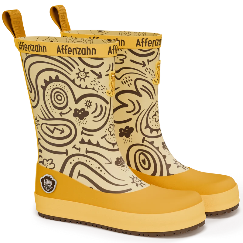 AFFENZAHN Gummistiefel Vegan Plashy TIGER - gelb / braun