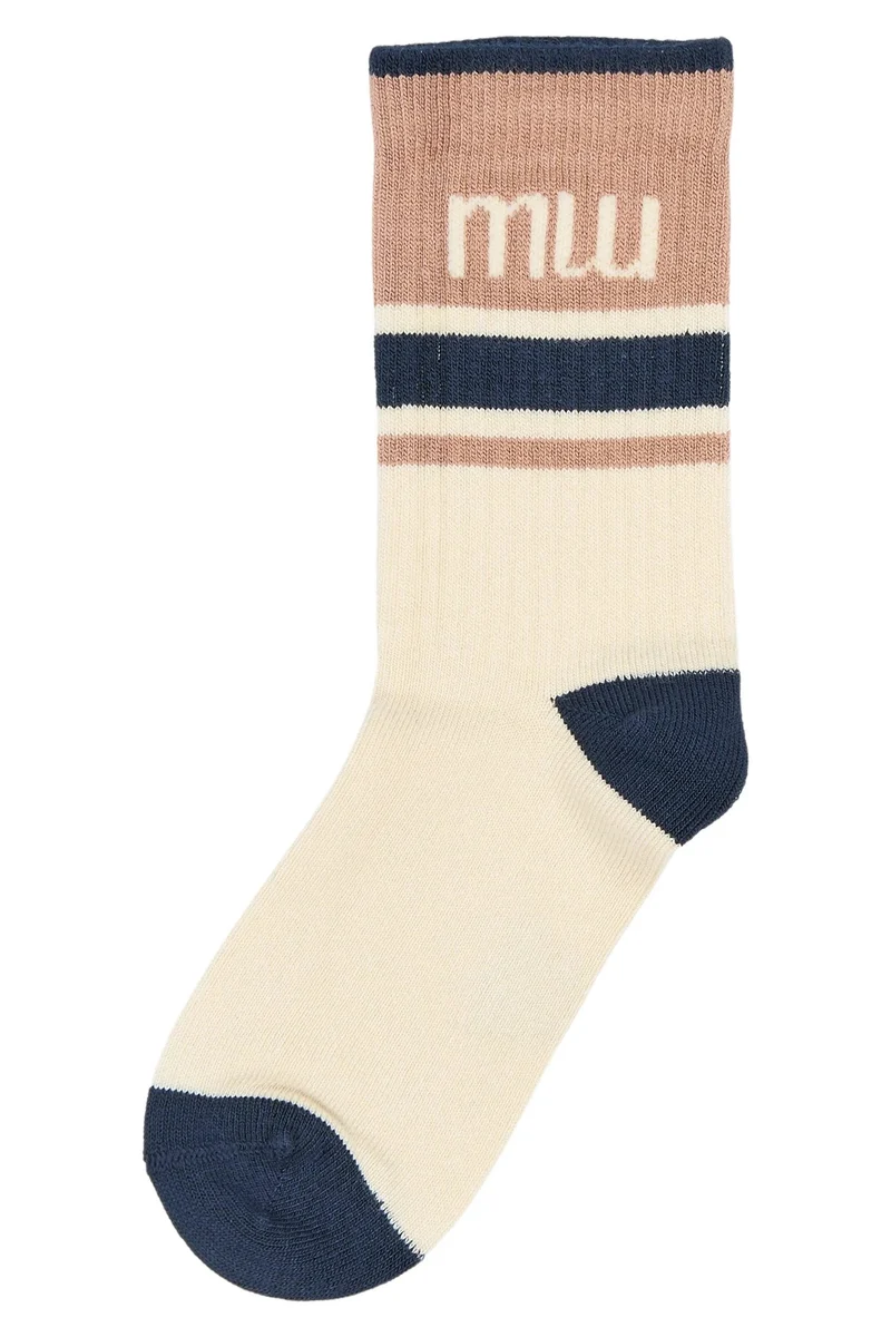 MINIPOP Bambus Socken - creme / braun / blau