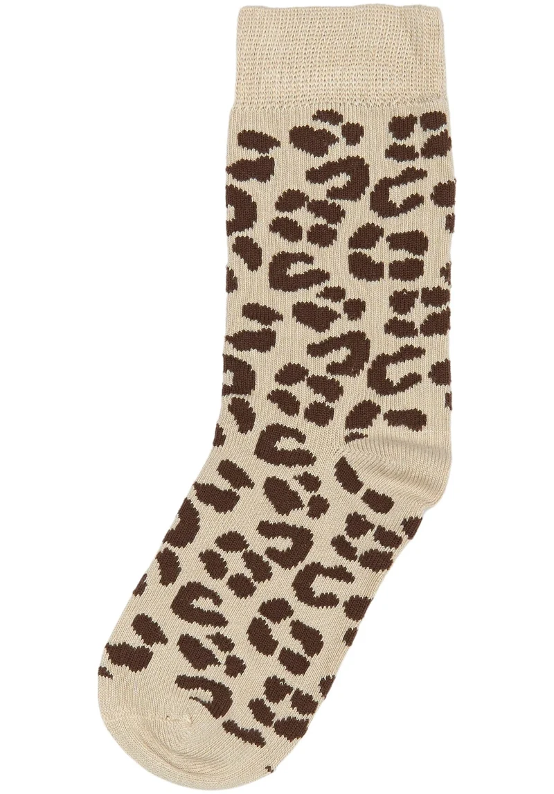 MINIPOP Bambus Socken - beige / Leo