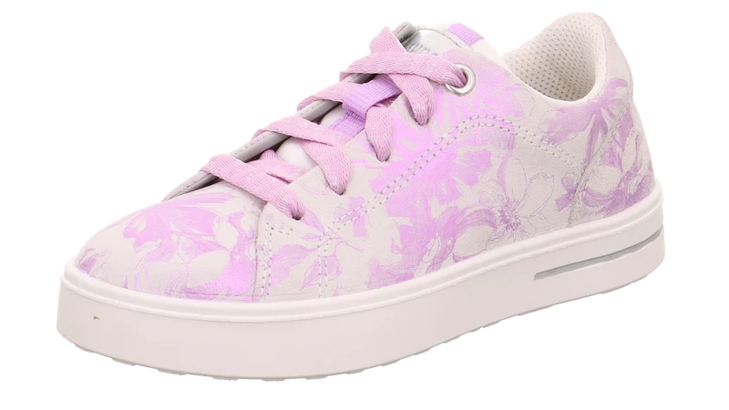 SUPERFIT Halbschuh STELLA 807-103 - hellgrau / lila Blumen