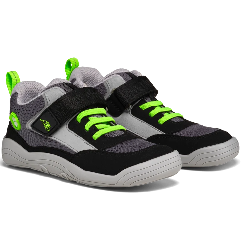 AFFENZAHN Halbschuh VEGAN Cheerly PANTHER - schwarz / grau / neongrün