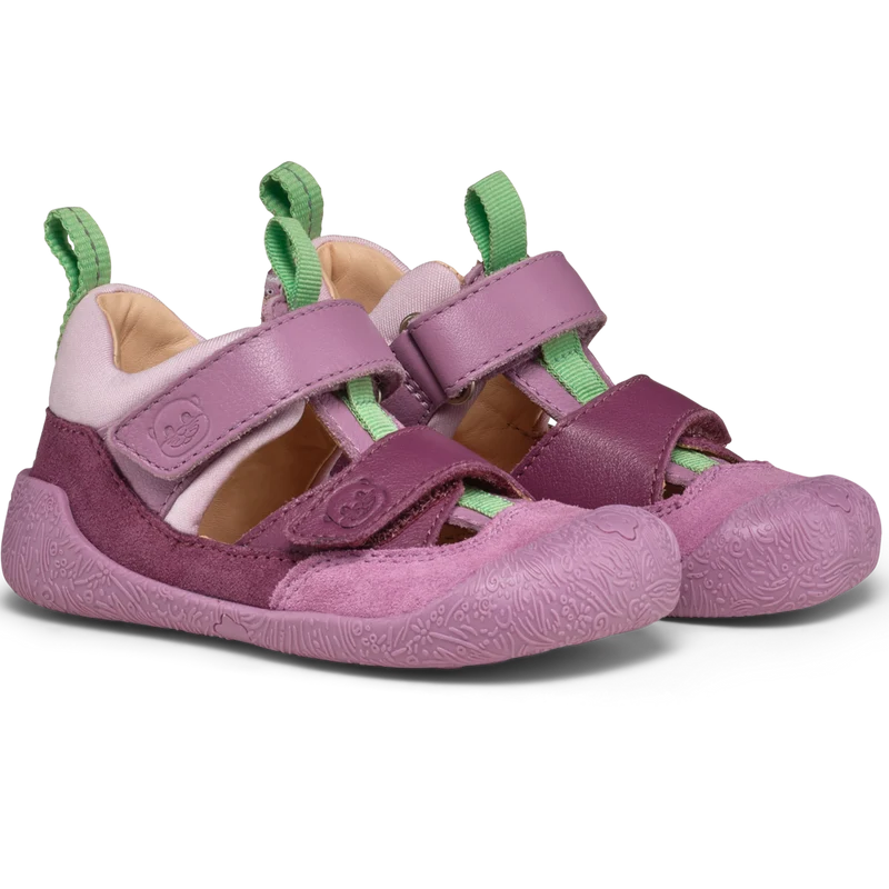 AFFENZAHN Barfuß Halbschuhe Leder FREELY OTTER - flieder / lila