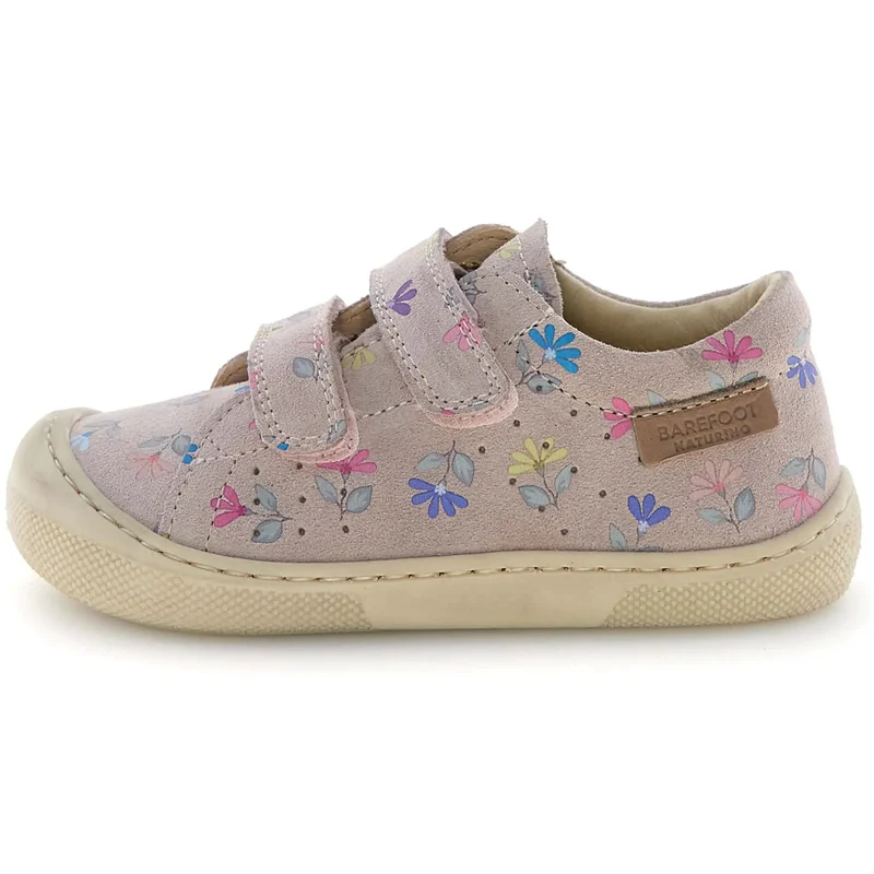 NATURINO Barfußschuh Halbschuh BIRA - altrosa / bunte Alpenveilchen