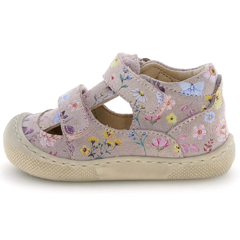 NATURINO Barfußschuh Halbsandale IRTYS - rosa / Streublumen