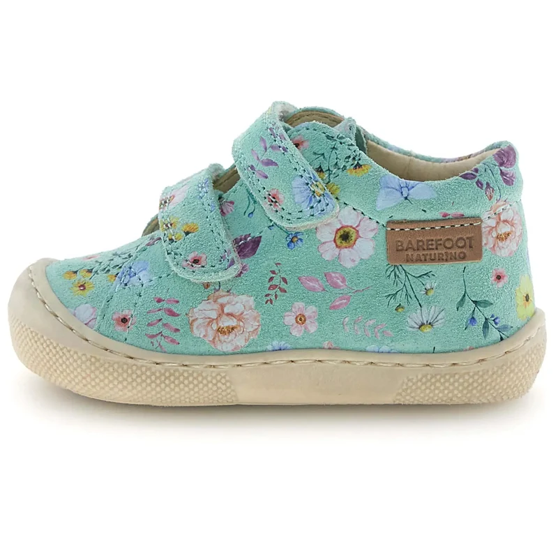 NATURINO Barfußschuh Halbschuh AMUR - türkis / Blümchen