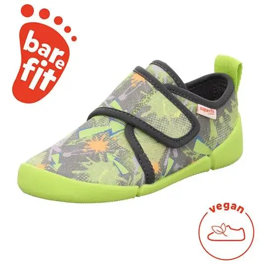 SUPERFIT Barfuß Hausschuh VENTI 6700-20 - neongrün / grau / bunt