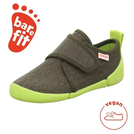 SUPERFIT Barfuß Hausschuh VENTI 6700-70 - oliv / hellgrün