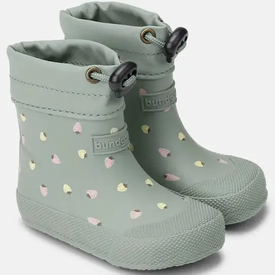 BUNDGAARD Barfuß Gummistiefel COVER - salbei / Erdbeeren