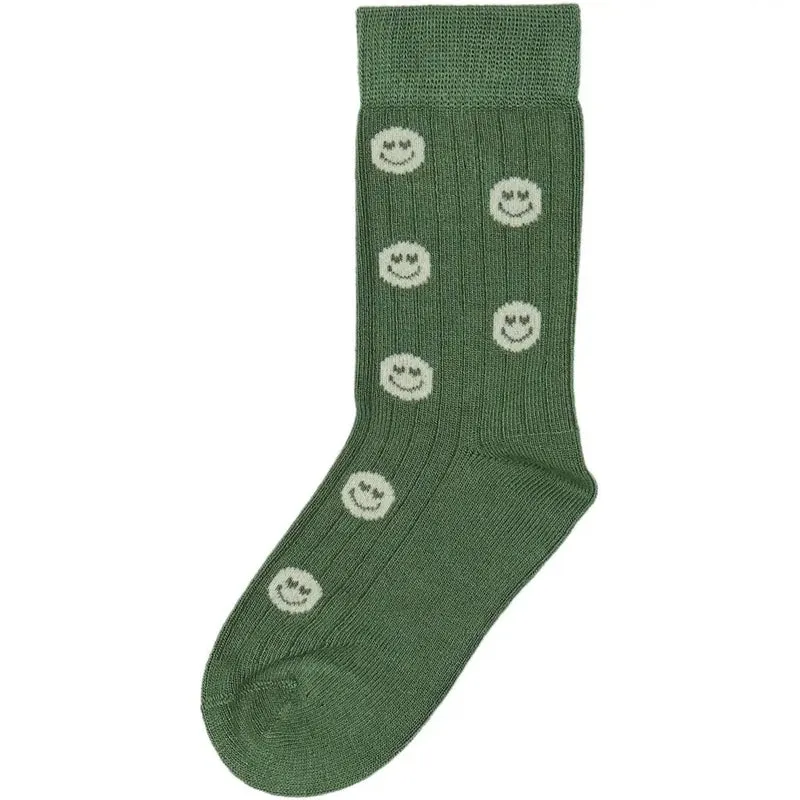 MINIPOP Bambus Socken - grün / Smiley