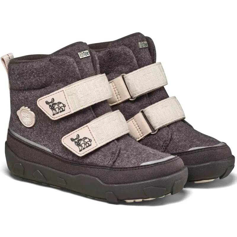 AFFENZAHN TEX Stiefel COMFY WOLLE NASHORN - anthrazit / beige