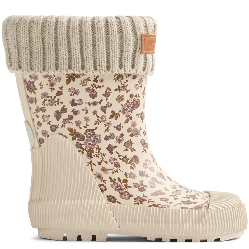 WHEAT Gummistiefel RUBBER BOOT WADER Thermo WF721-02 - cremefarben / Blümchen