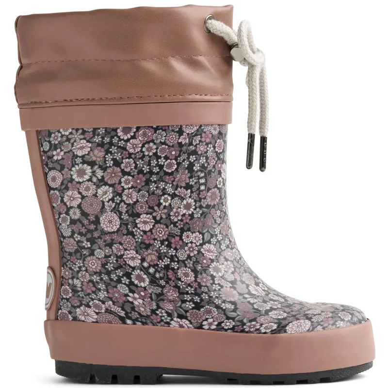WHEAT Gummistiefel RUBBER BOOT Thermo - rosenholz / schwarz / Blümchen