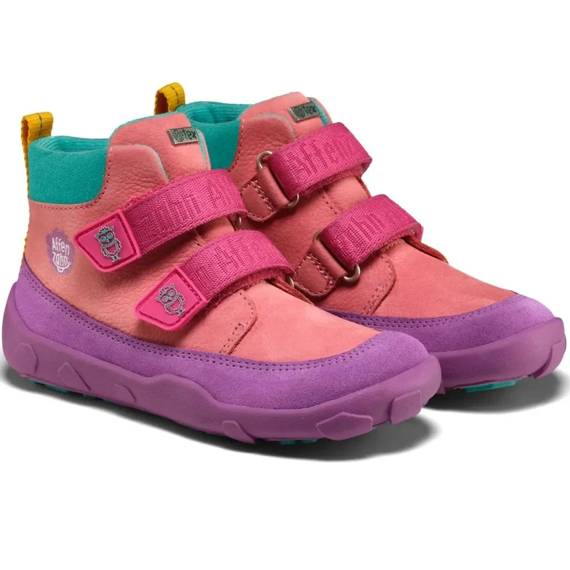 AFFENZAHN TEX Knöchelschuh LEDER FRIENDY EULE - pink / lila / türkis