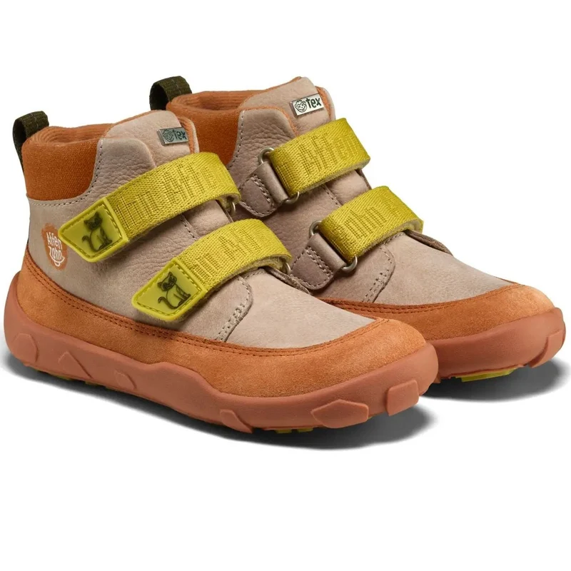 AFFENZAHN TEX Knöchelschuh LEDER FRIENDY KATZE - beige / zimt / kiwi