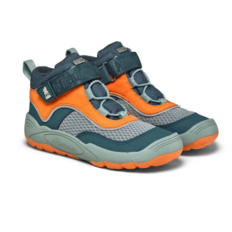 AFFENZAHN TEX Knöchelschuh VEGAN EXPLORY HASE - petrol / orange