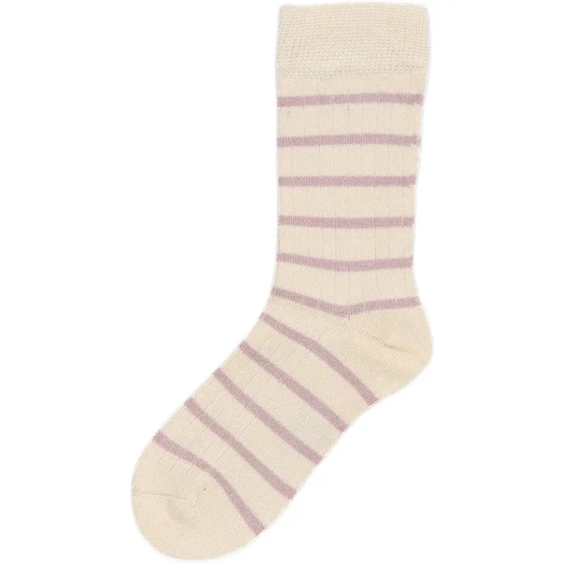 MINIPOP Bambus Socken - rosa / offwhite