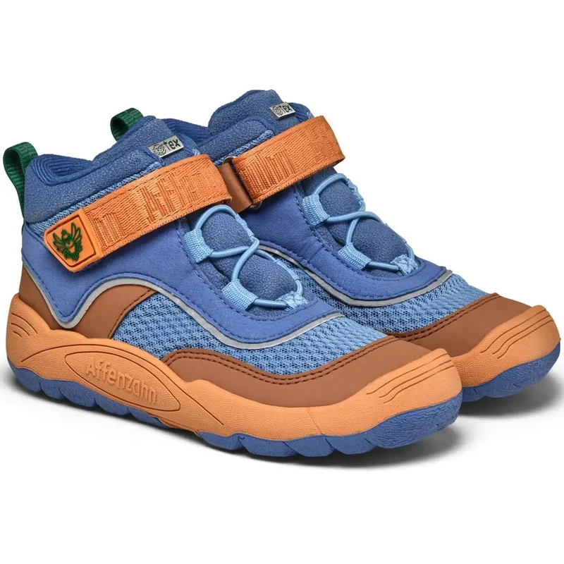 AFFENZAHN TEX Knöchelschuh VEGAN EXPLORY PARADIESVOGEL - blau / zimt