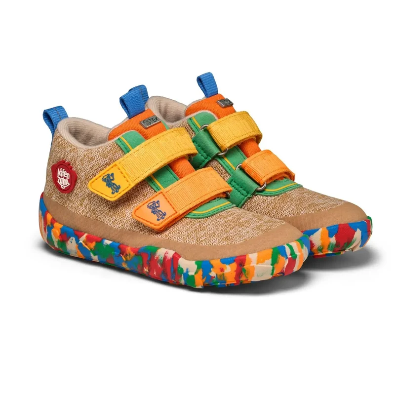 AFFENZAHN TEX Knöchelschuh KNIT HAPPY 10 JAHRE - beige / bunt