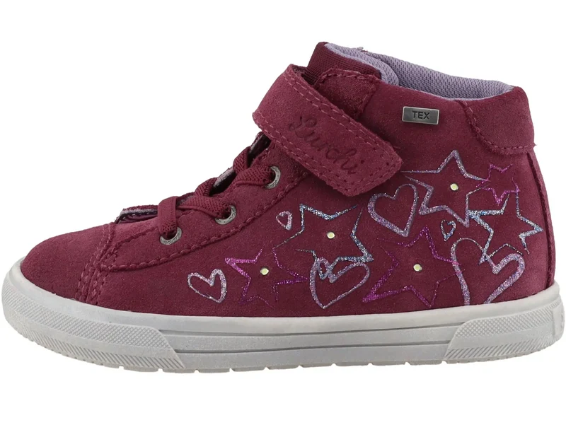 LURCHI TEX Knöchelschuh BLANCA - beere / Herzen / Sterne / Glitzer