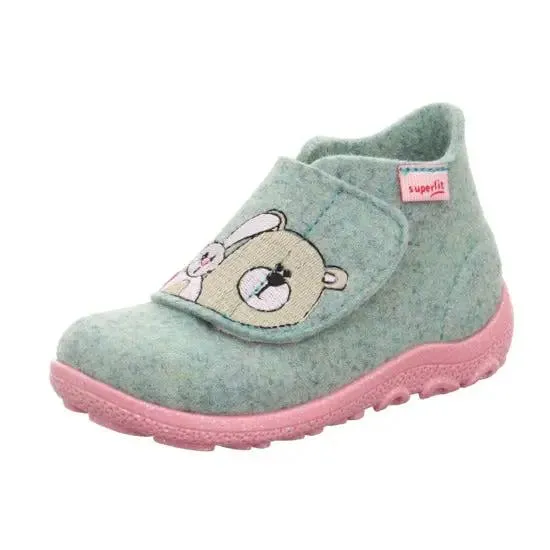 SUPERFIT Hausschuh HAPPY 6295-75 - hellgrün / rosa / Waldtiere