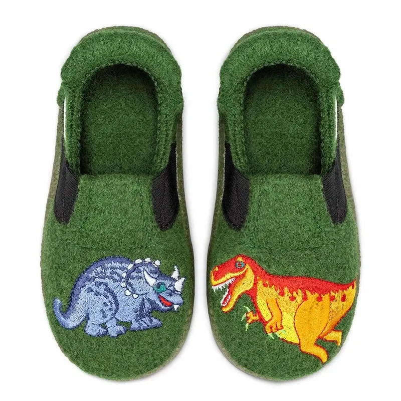NANGA Hausschuh 31-0485-98 - moosgrün / Dinos