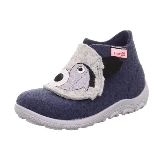 SUPERFIT Hausschuh HAPPY 6295-801 - navy / grau / Wolf