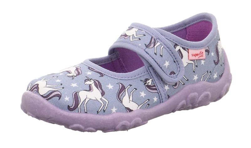 SUPERFIT Hausschuh BONNY 283-808 - grau / lila / Einhorn
