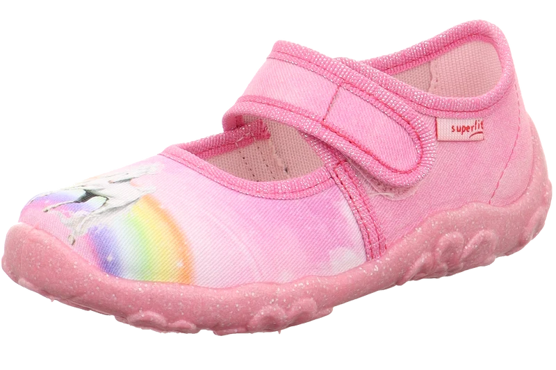 SUPERFIT Hausschuh BONNY 281-554 - rosa / Regenbogen / Pferd