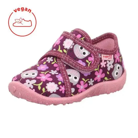 SUPERFIT Hausschuh SPOTTY 9246-502 - beere / Blumen / Eule