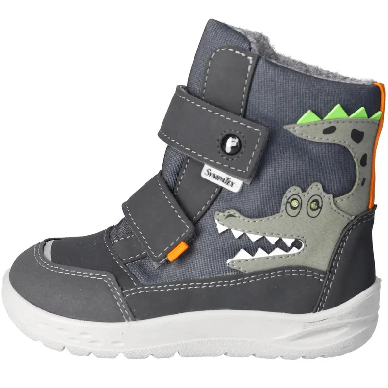 RICOSTA SYMPA-TEX Barfuß BLINKER Stiefel NEVIS - grau / Krokodil