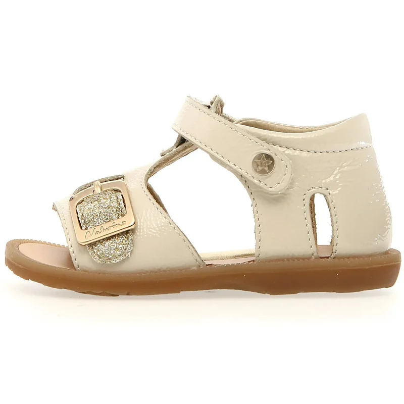 NATURINO Sandale QUARZO - créme / gold / Glitzer / Lack