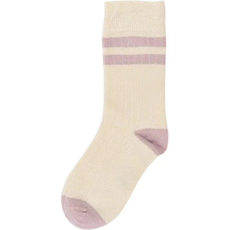 MINIPOP Bambus Socken - altrosa / offwhite