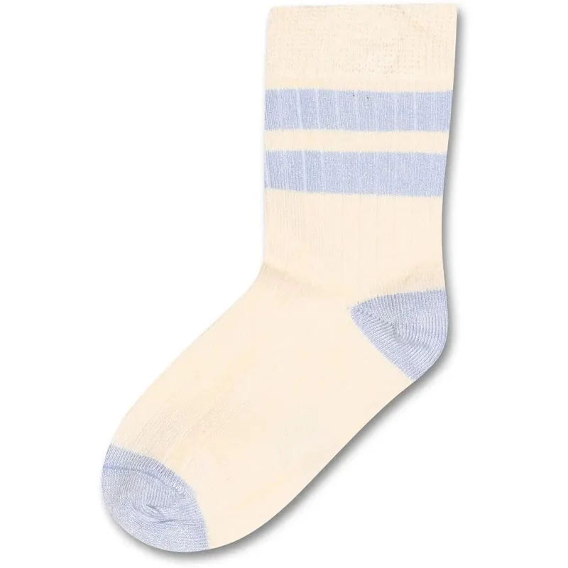 MINIPOP Bambus Socken - hellblau / offwhite