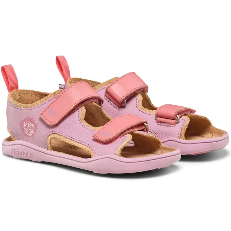 AFFENZAHN Barfuß Sandale LEATHER AIRY OTTER - malve / rosa