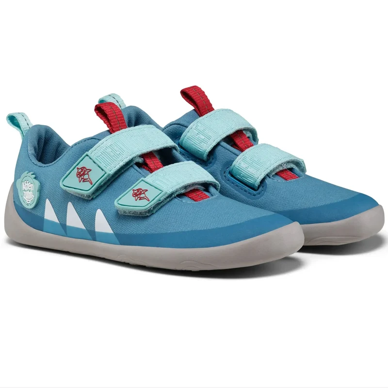 AFFENZAHN Barfuß Halbschuh COTTON LUCKY HAI - blau / rot