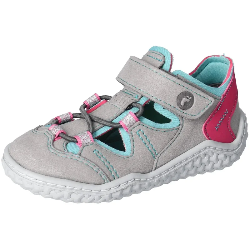 RICOSTA Barfußschuh Halbsandale JEFF - hellgrau / pink / türkis