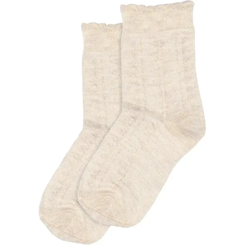 MINIPOP Bambus Socken - natur / Ajour
