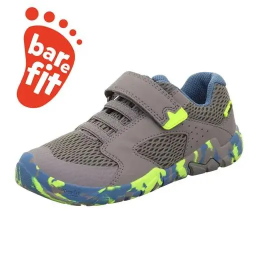 SUPERFIT Halbschuh Barfußschuh TRACE 6030-250 grau - jeans - neongelb