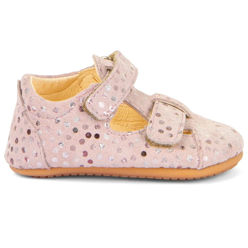 FRODDO PreWalker Halbsandale G1140003-18 - rosa / Glitzerpunkte