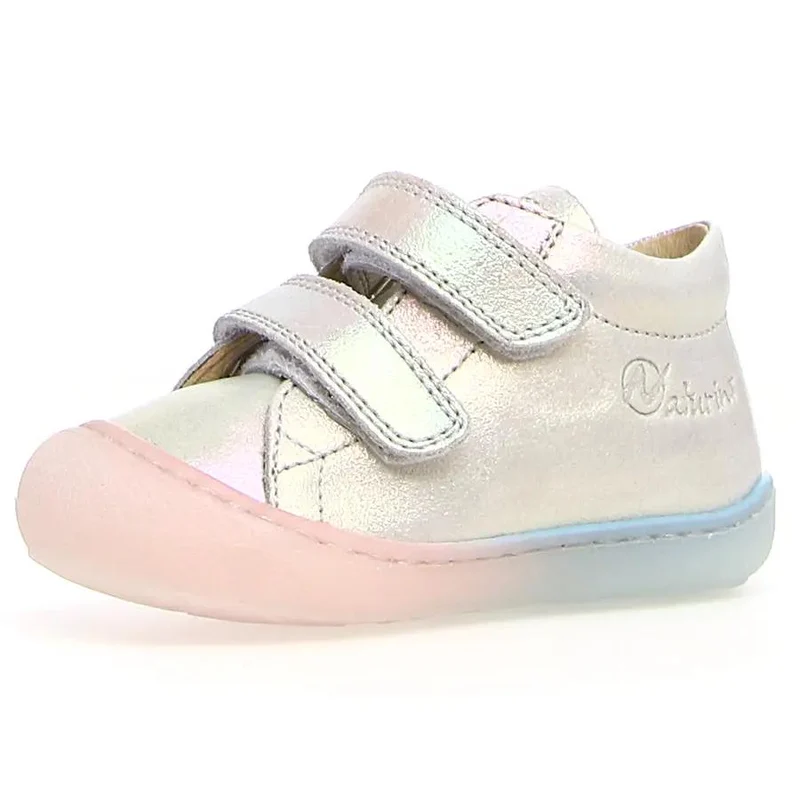 NATURINO Halbschuh COCOON - perlmutt / babyrosa / babyblau