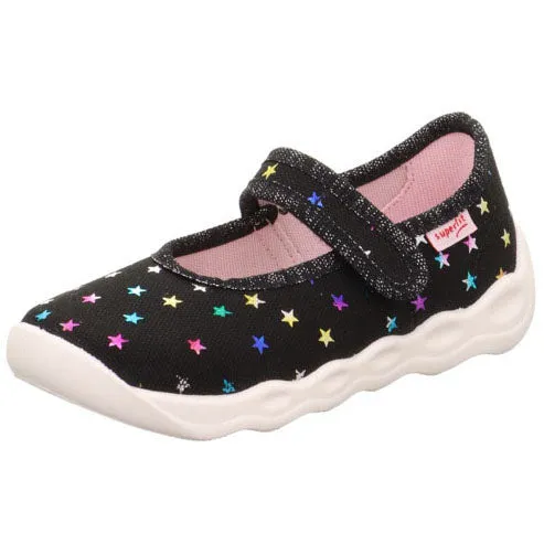 SUPERFIT Hausschuh BUBBLE 6271-003 - schwarz / bunt / Sterne