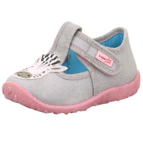 SUPERFIT Hausschuh SPOTTY 9256-203 - grau / rosa / Zebra