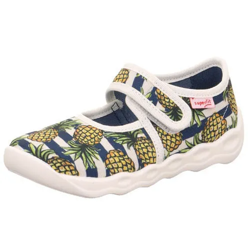 SUPERFIT Hausschuh BUBBLE 6272-902 - weiß / dunkelblau / Ananas