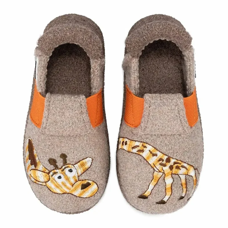 NANGA Hausschuh 31-0443-83 - beige / orange / Giraffe