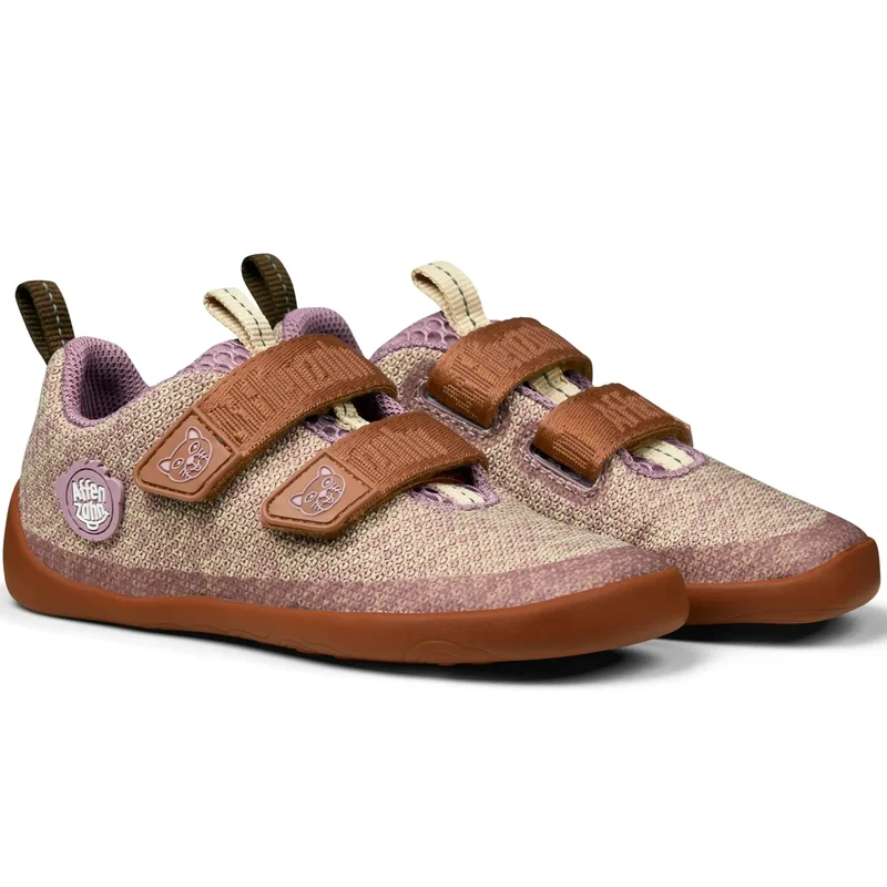 AFFENZAHN Barfuß Halbschuh KNIT HAPPY KATZE - rost / altrosa