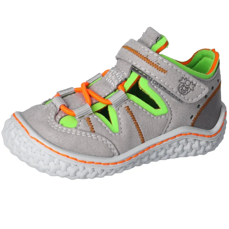 RICOSTA Barfußschuh Halbsandale JERRY - grau / neonorange / neongrün