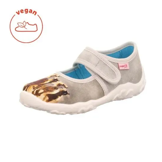 SUPERFIT Hausschuh BONNY 281-400 - grau / braun / Pferd